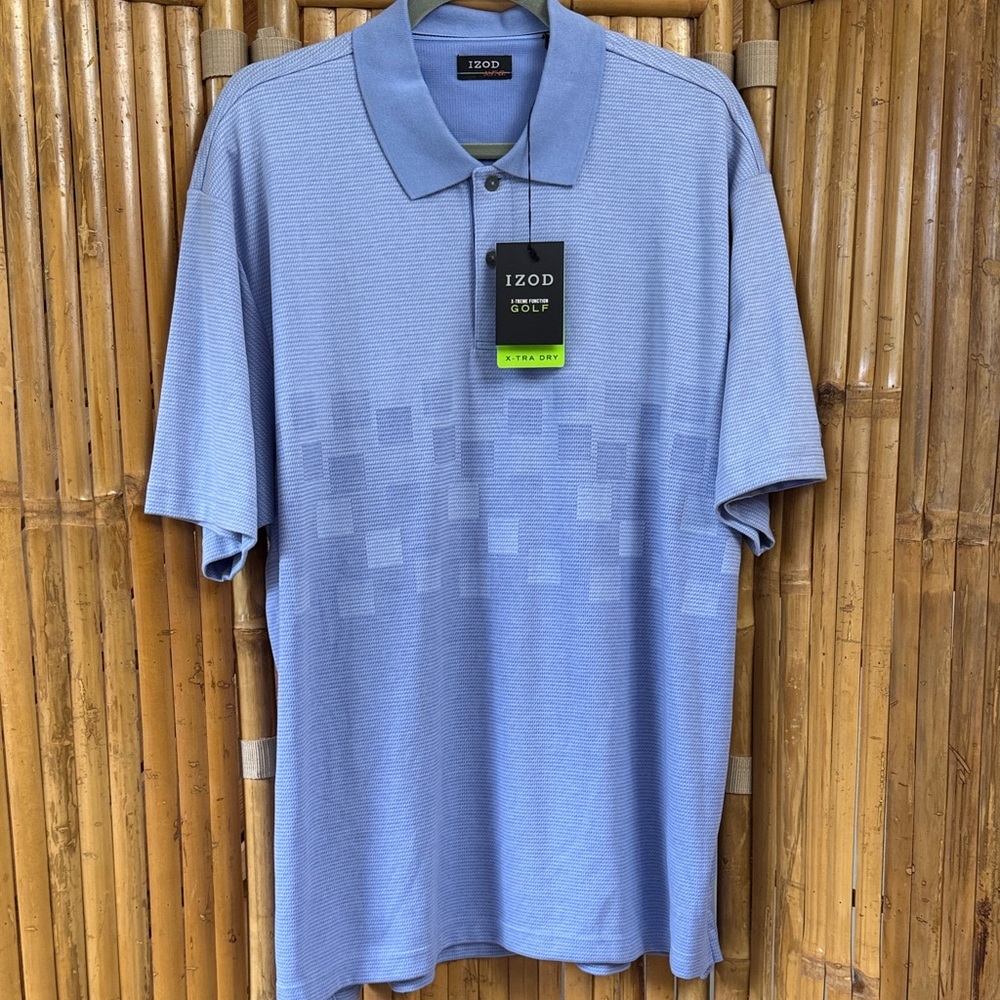 Izod Men's Light Blue Polo Shirt NWT Size XL